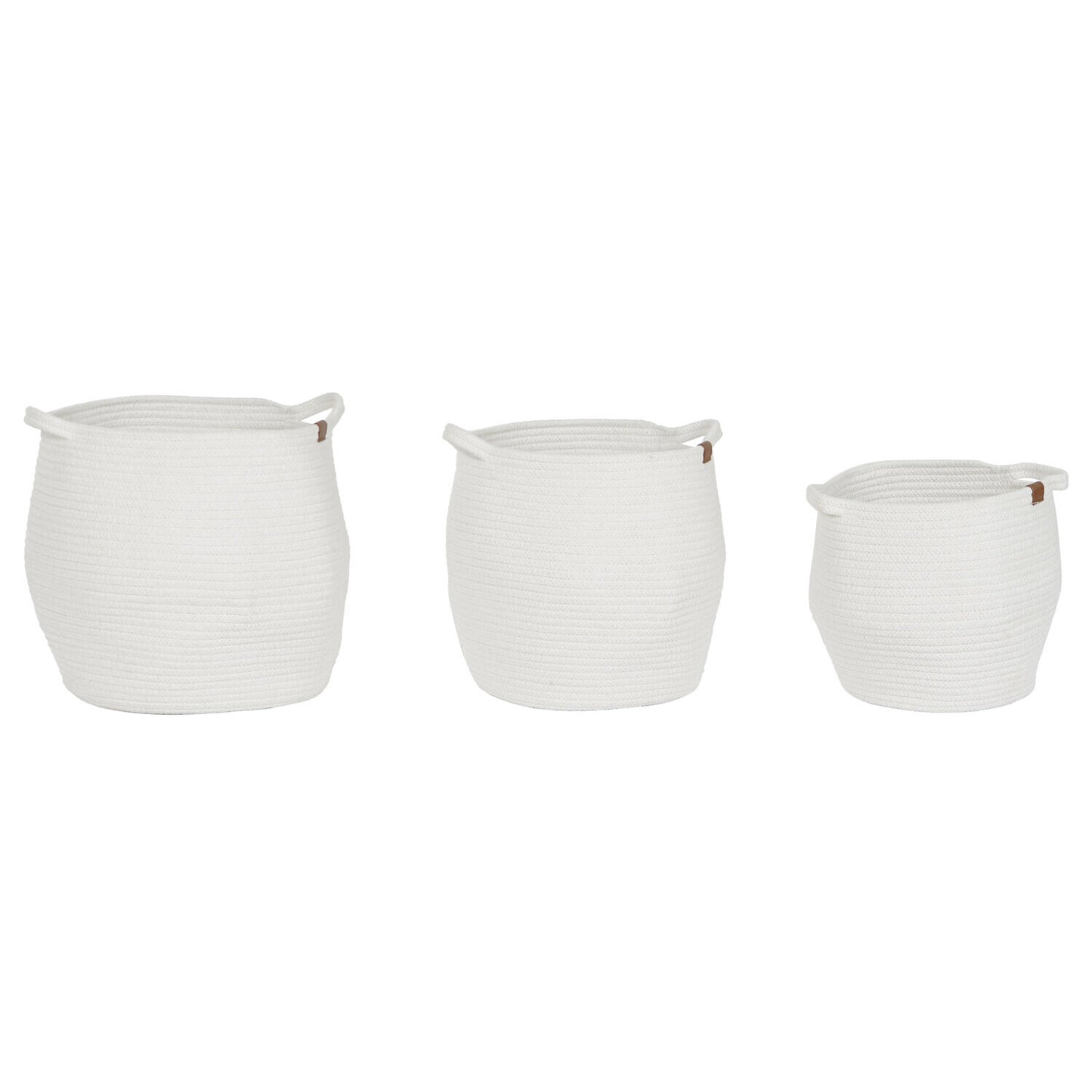 CESTA SET 3 ALGODON 34X34X34 CON ASAS BLANCO