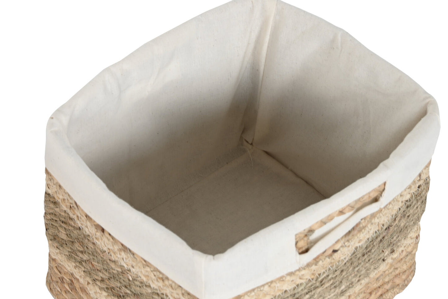 CESTA SET 3 SEAGRASS TELA 40X33X28 NATURAL