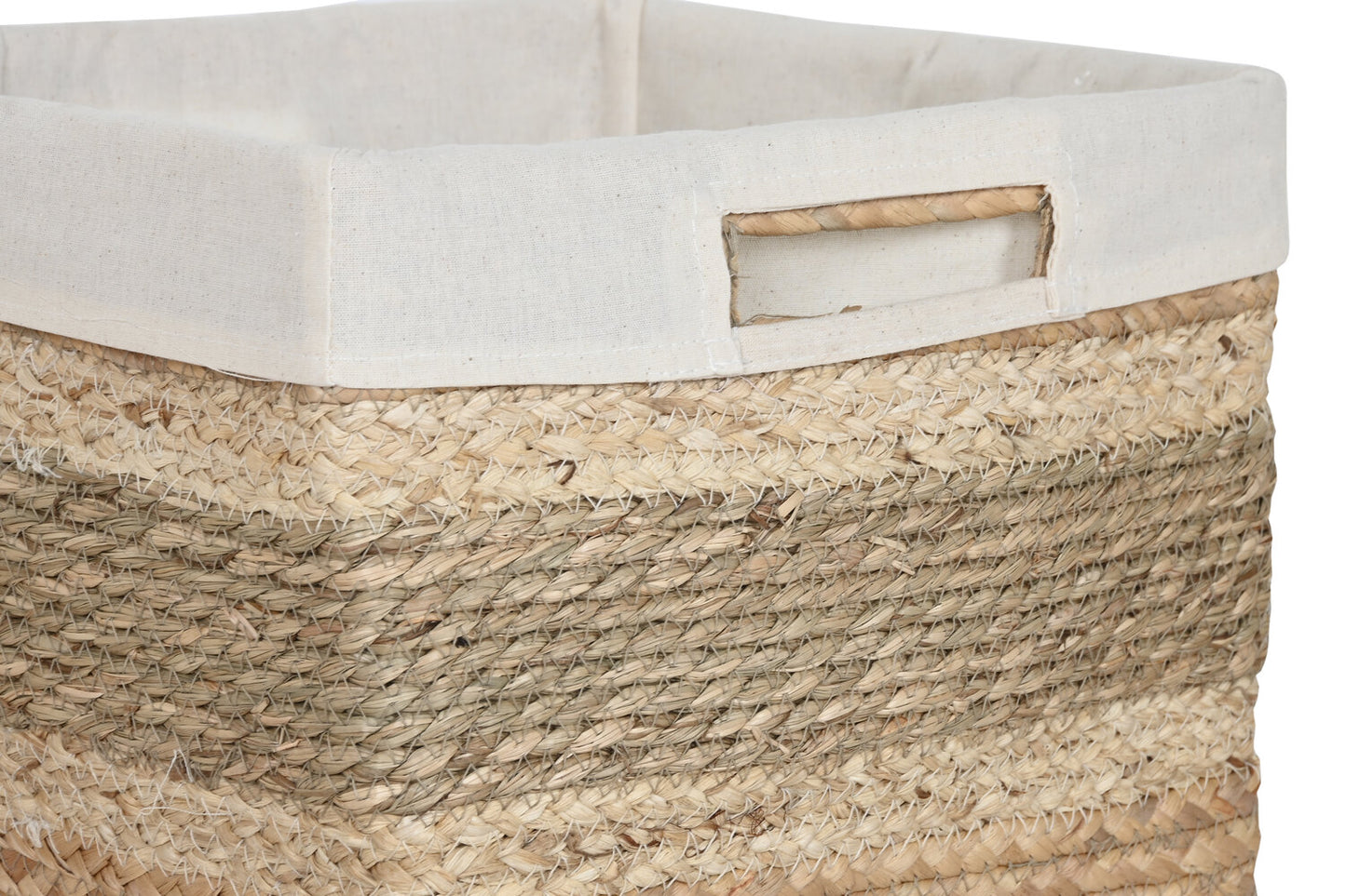 CESTA SET 3 SEAGRASS TELA 40X33X28 NATURAL