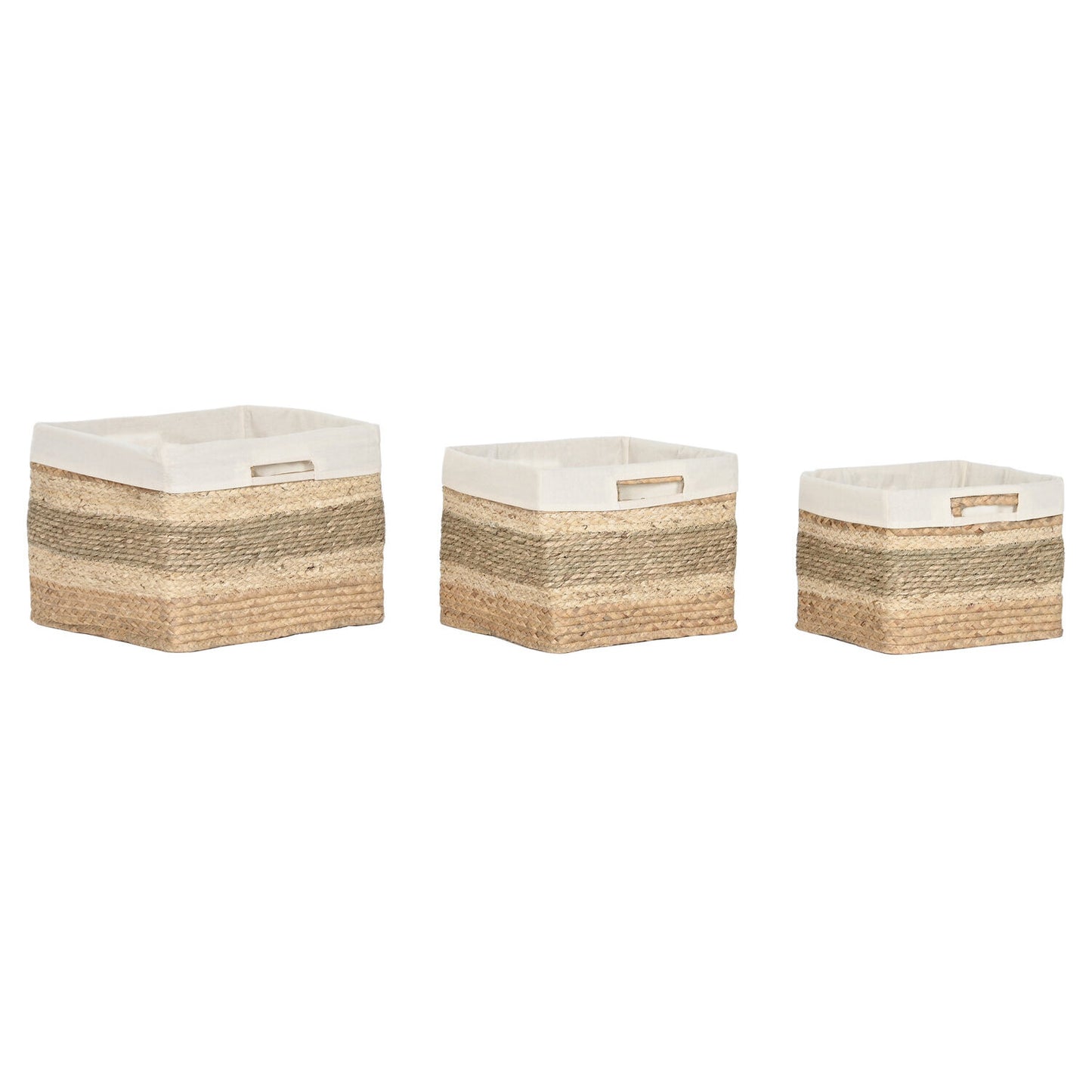 CESTA SET 3 SEAGRASS TELA 40X33X28 NATURAL