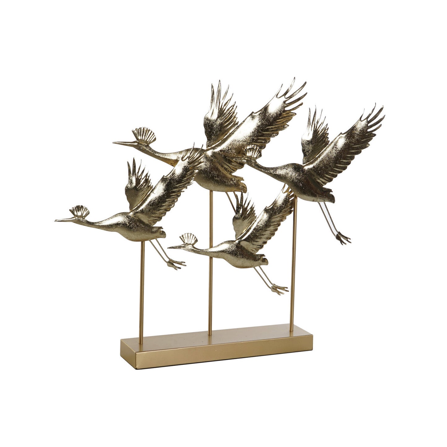 DECORACION METAL 64X8:6X51 GARZAS DORADO