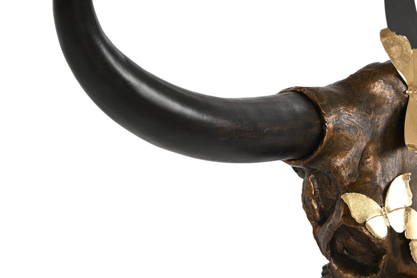 DECORACION PARED RESINA 93X25X68 BUEY MARIPOSAS