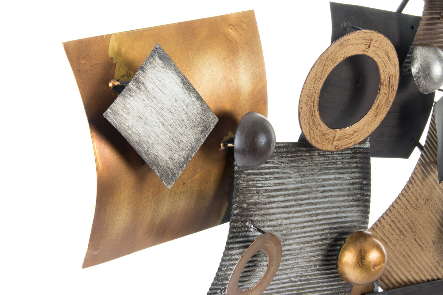 DECORACION PARED METAL 109X7X53 ABSTRACTO COBRIZO