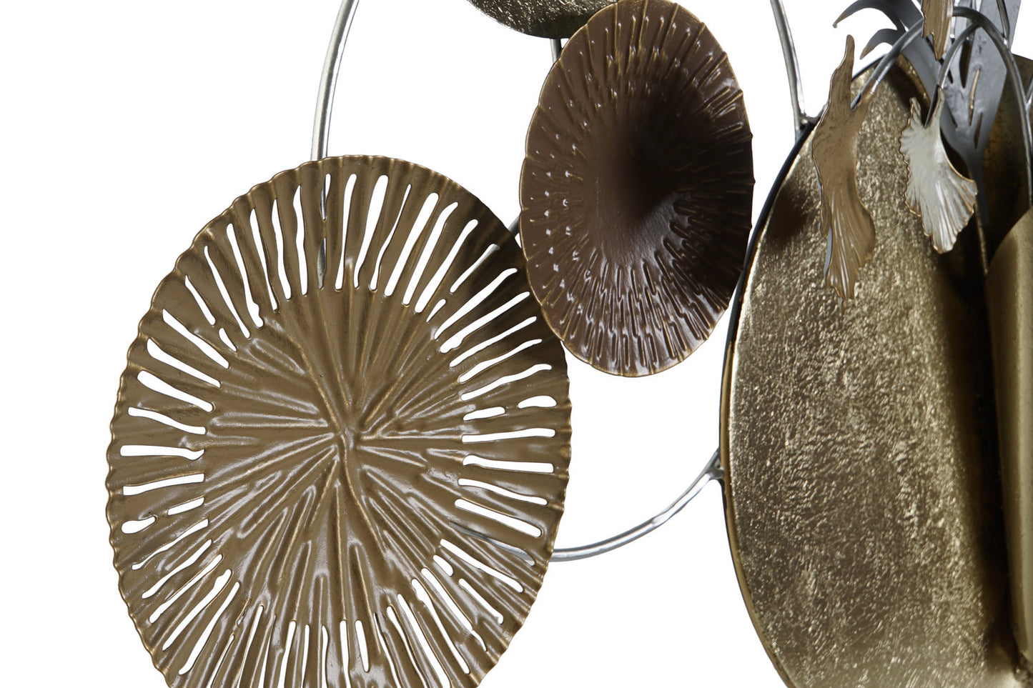 DECORACION PARED METAL 90X8:3X49 CIRCULOS DORADO