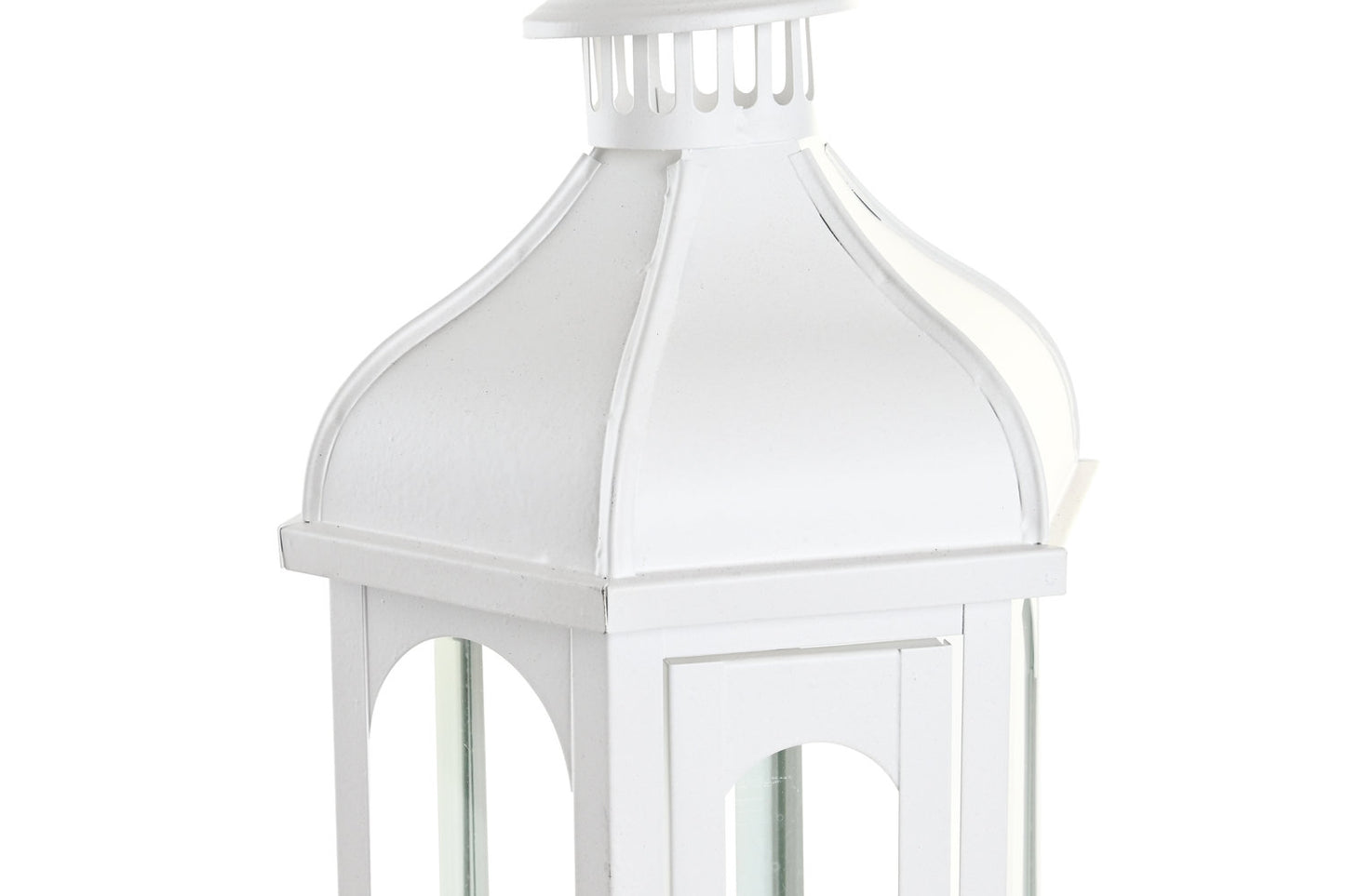 FAROLA METAL CRISTAL 20X17X55 BLANCO