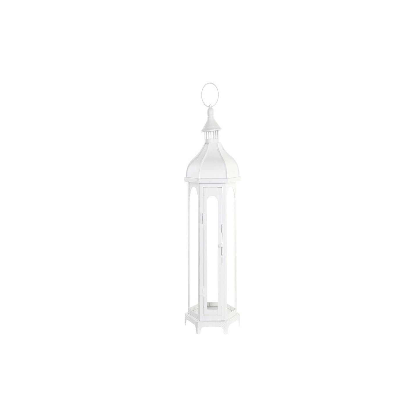 FAROLA METAL CRISTAL 20X17X55 BLANCO