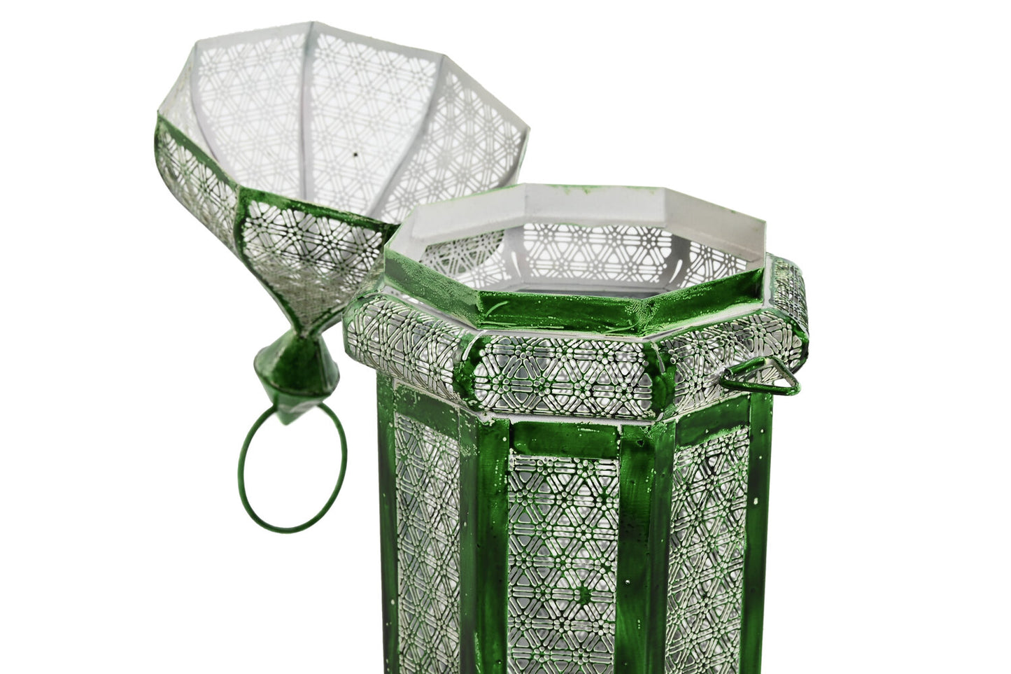 FAROLA SET 2 METAL 23X23X57 VERDE