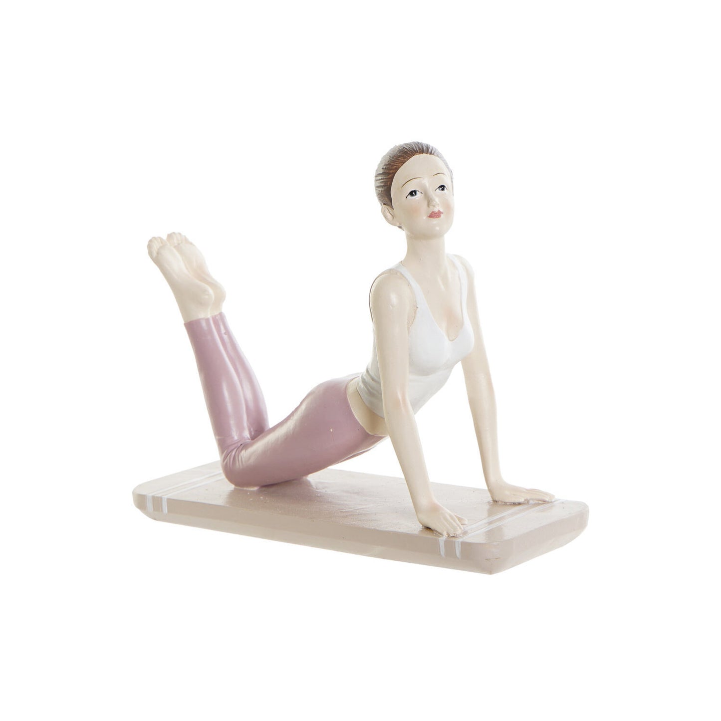FIGURA RESINA 16X6X13 CHICA YOGA ROSA