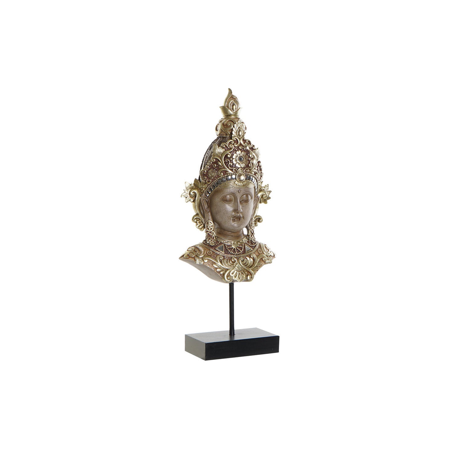 FIGURA RESINA METAL 15X7X38 BUDA CABEZA DORADO