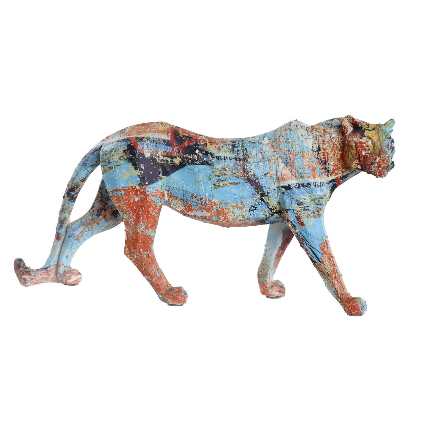 FIGURA RESINA 29:5X8:5X15 LEOPARDO MULTICOLOR
