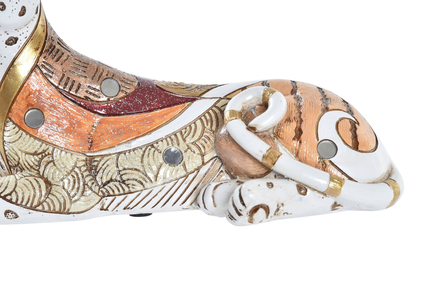 FIGURA RESINA 24X10X12 LEOPARDO BLANCO