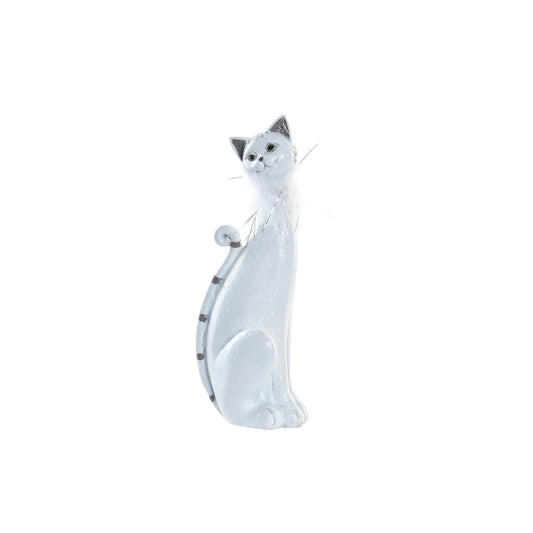 FIGURA RESINA 9X9X24 GATO BRILLANTE BLANCO