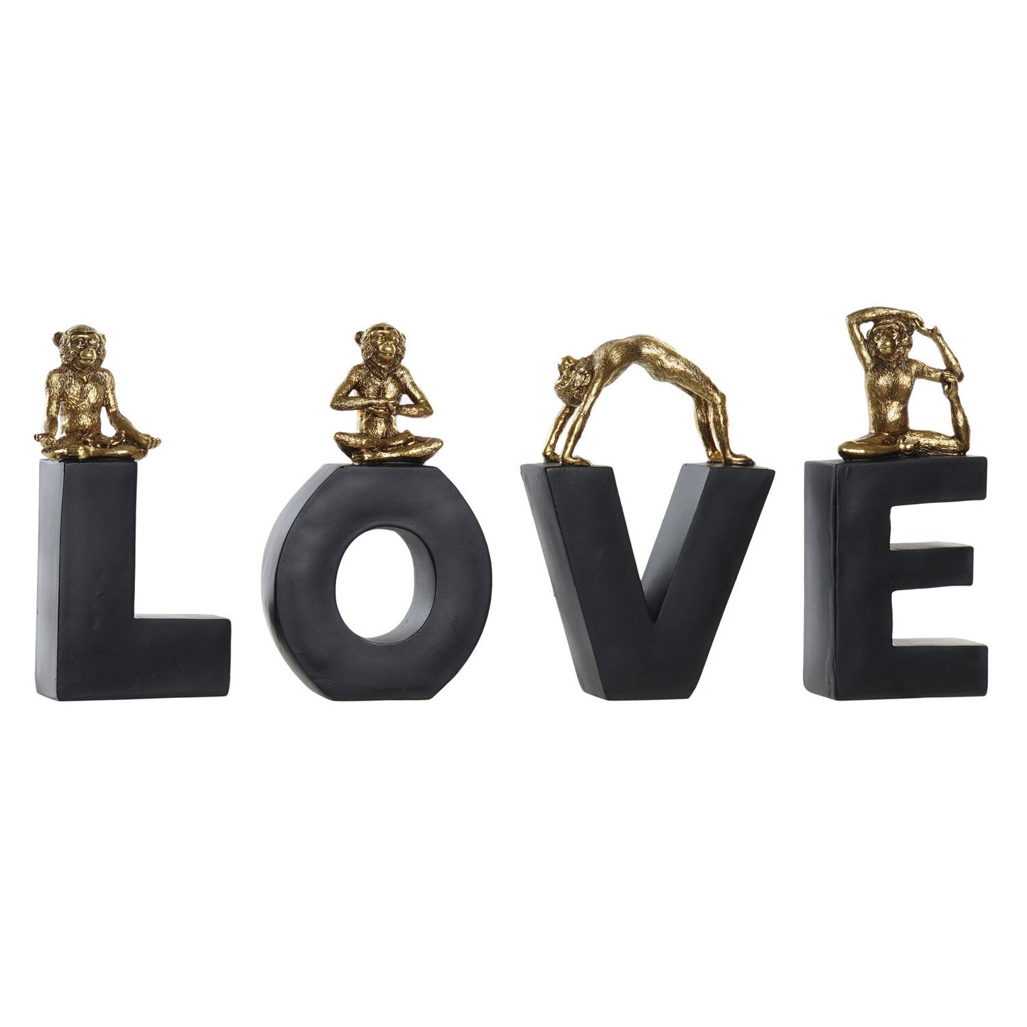 FIGURA SET 4 RESINA 50X4:6X22:5 LOVE MONOS NEGRO