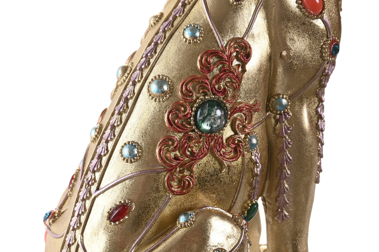 FIGURA RESINA 25:5X17X33 LEOPARDO DORADO