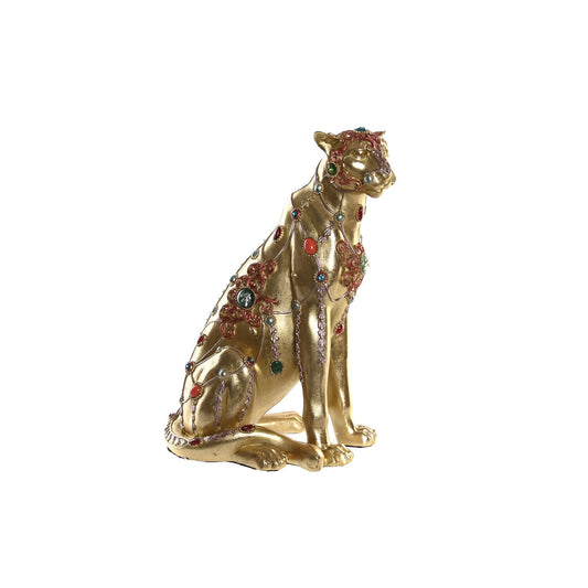 FIGURA RESINA 25:5X17X33 LEOPARDO DORADO