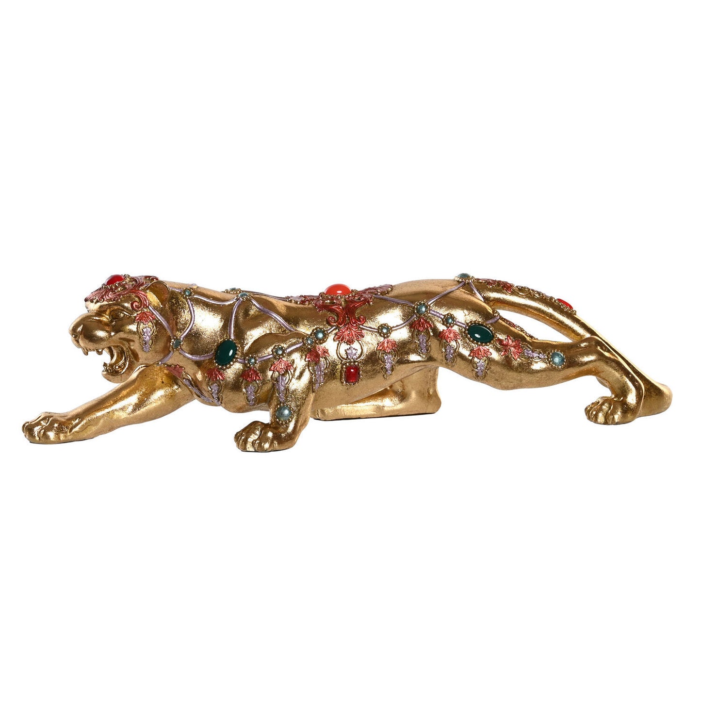 FIGURA RESINA 39X11X10 PANTERA DORADO