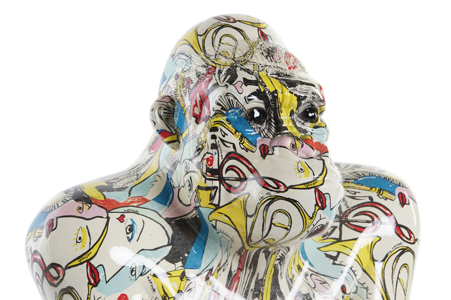 FIGURA RESINA 28:5X26:5X41 GORILA DORADO