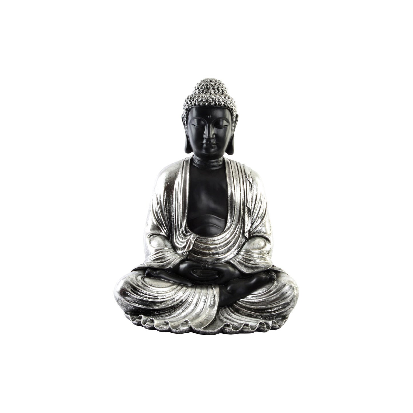 FIGURA RESINA 43X37X57 BUDA PLATEADO