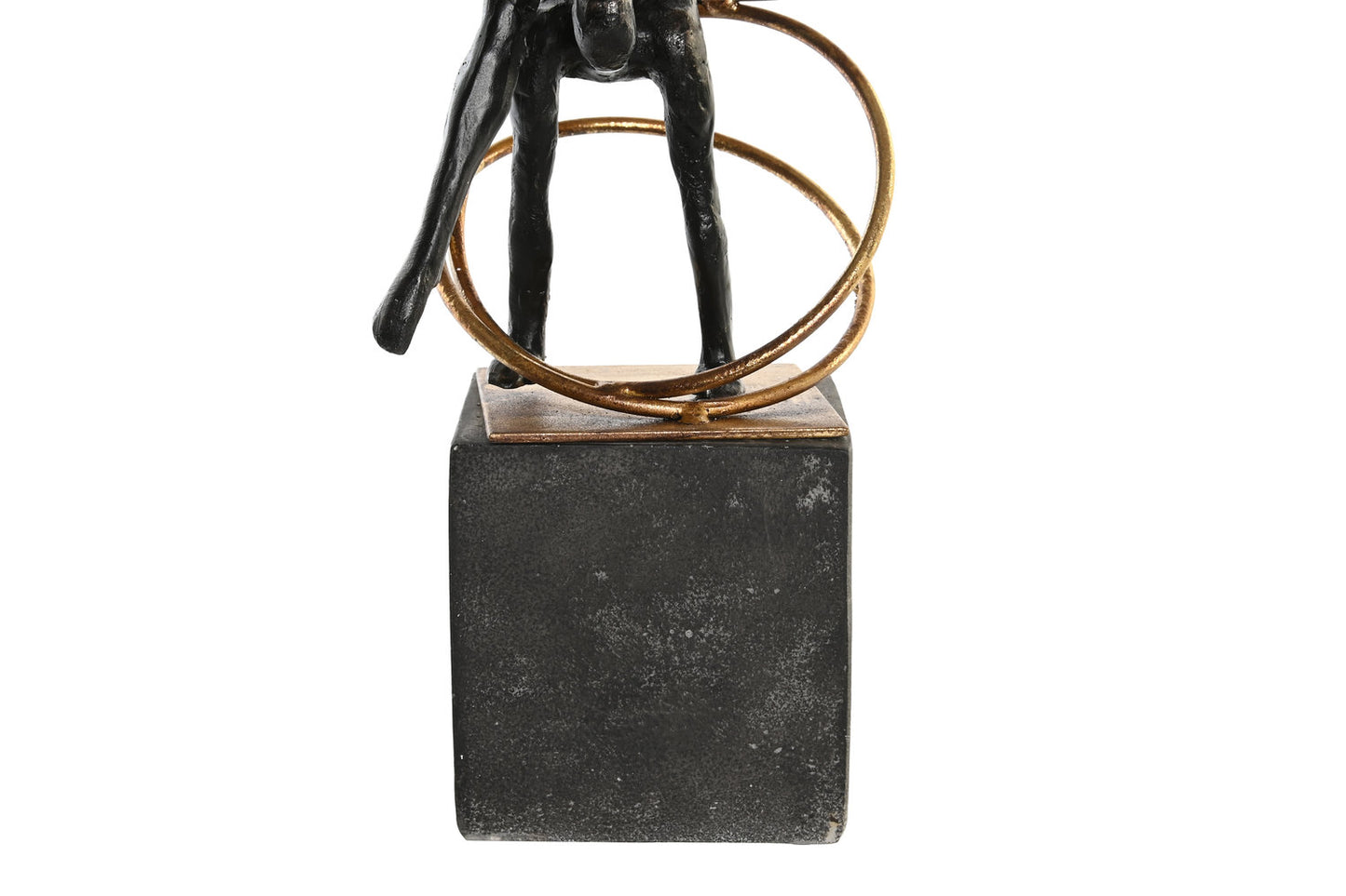 FIGURA RESINA METAL 17X14X42:5 GIMNASTA NEGRO