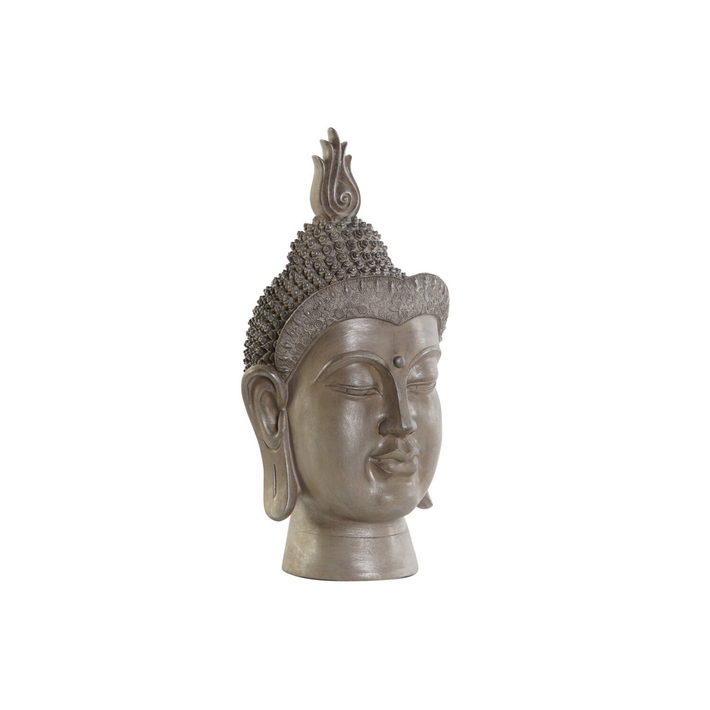 FIGURA RESINA 30X29X58 BUDA CABEZA GRIS