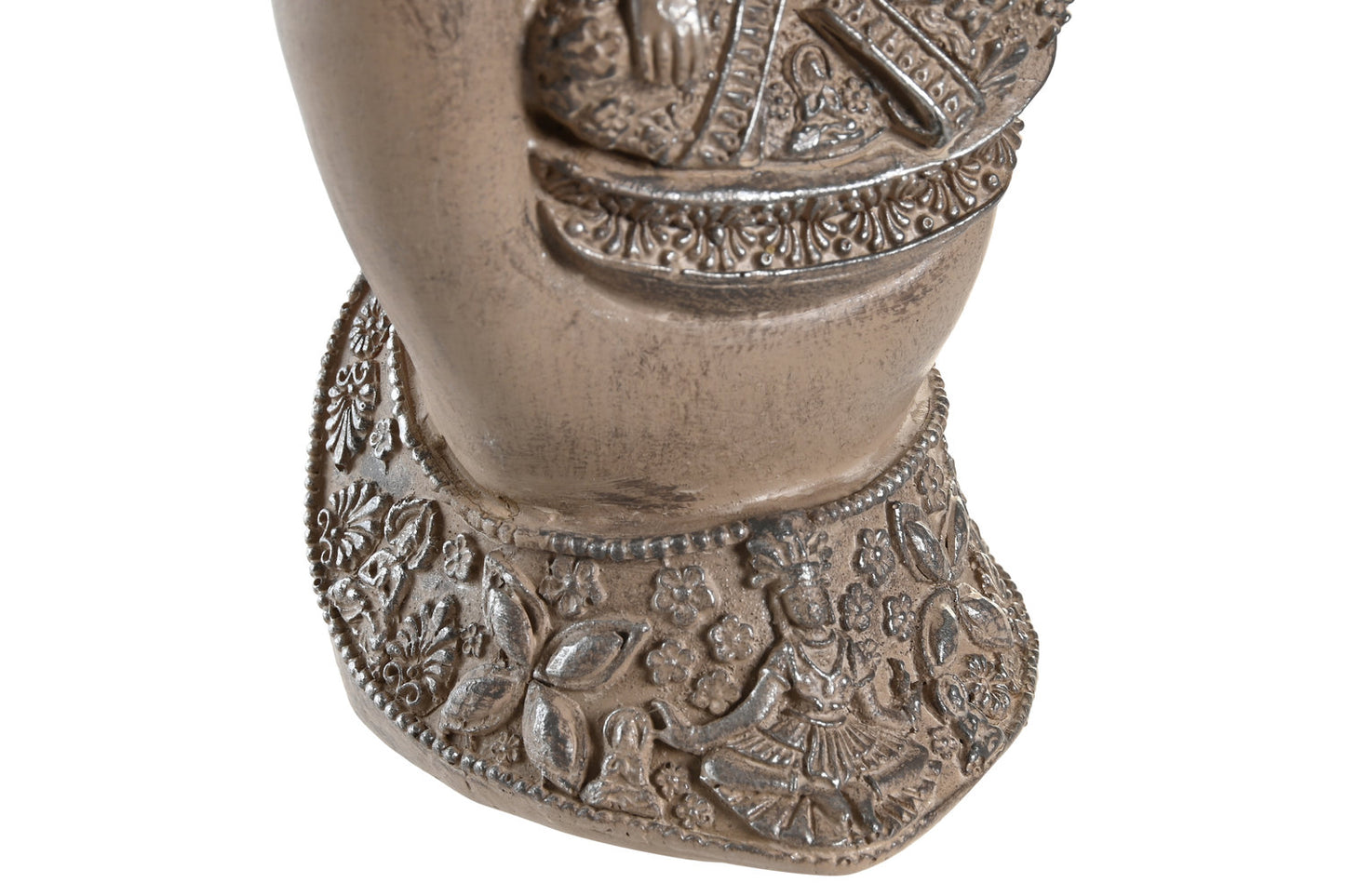 FIGURA RESINA 9X9X25 BUDA MANO MARRON