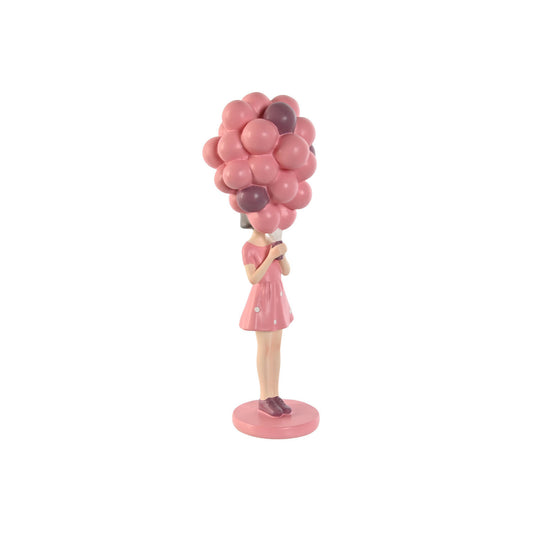 FIGURA RESINA 11X11:7X32 CHICA GLOBOS ROSA