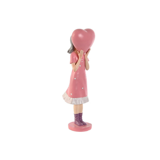FIGURA RESINA 10X8:5X31 CHICA CORAZON ROSA