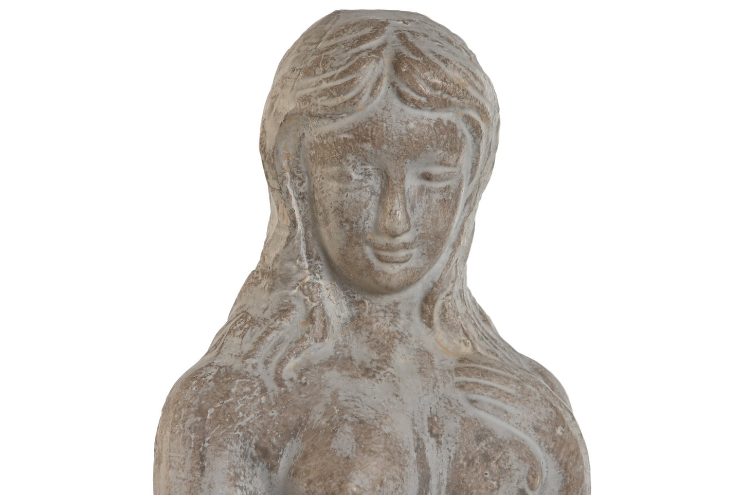 FIGURA CEMENTO 17X17X61 MUJER DESGASTADO GRIS