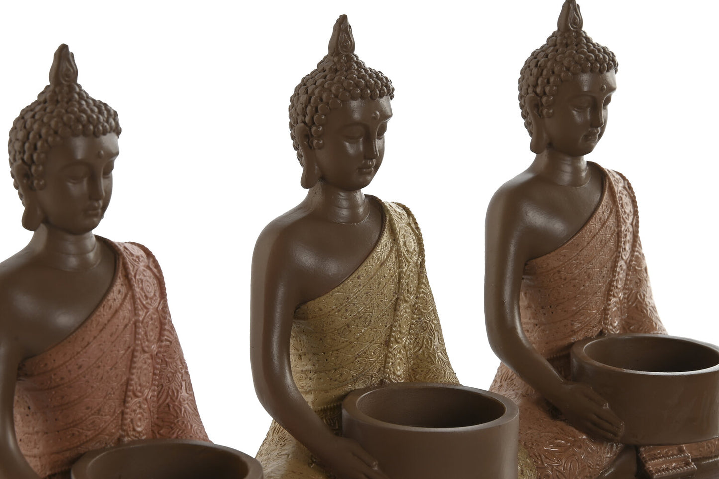 PORTAVELA RESINA 28X8:5X17 3 VELAS BUDA CORAL