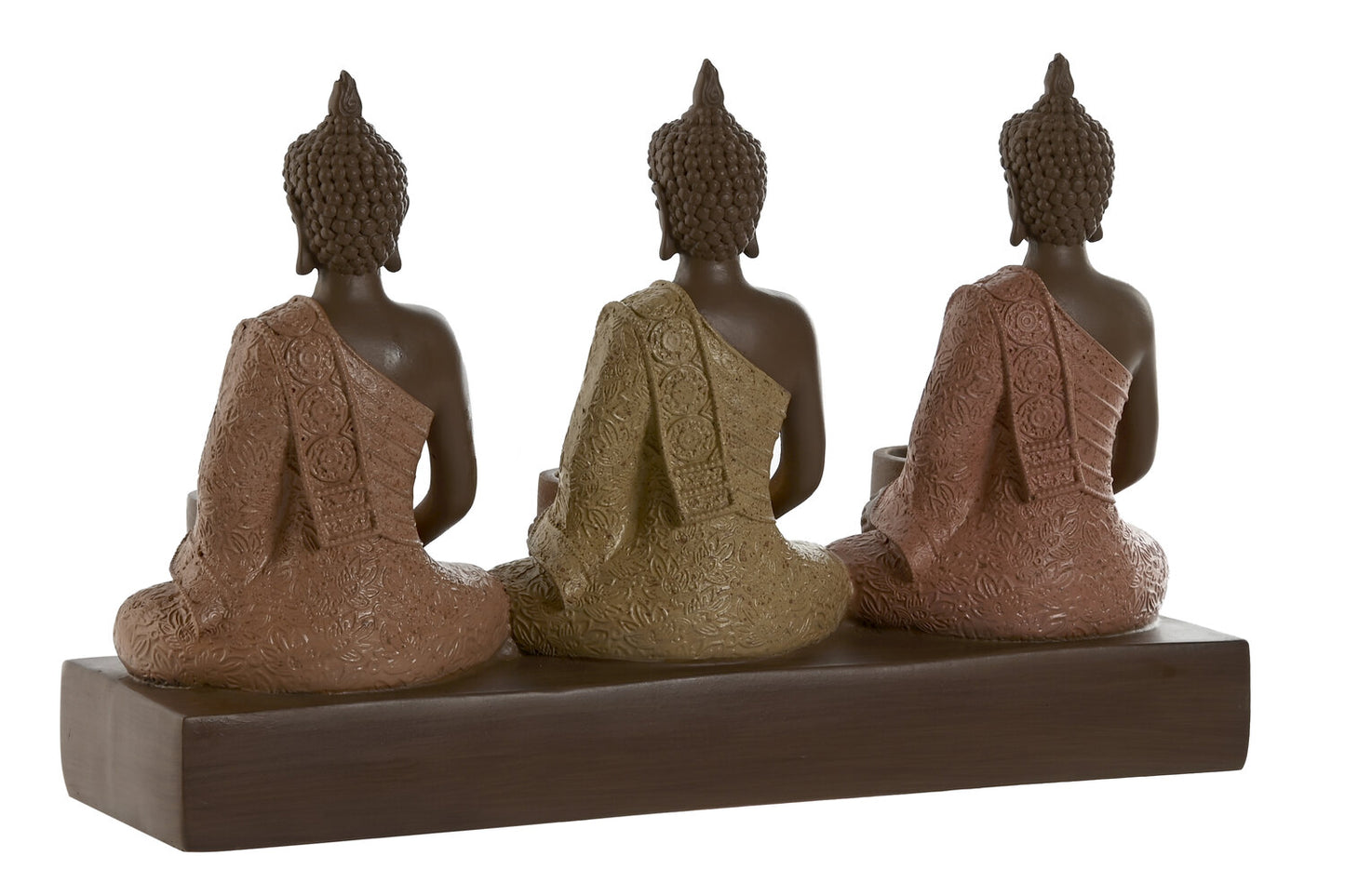 PORTAVELA RESINA 28X8:5X17 3 VELAS BUDA CORAL