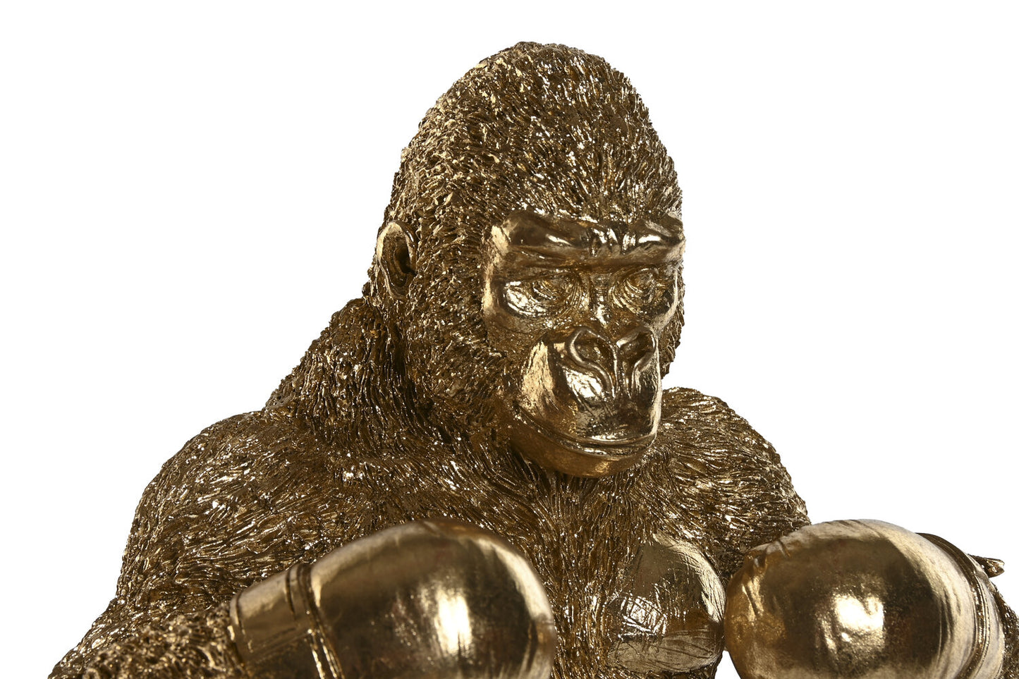 FIGURA RESINA 24X16X33:5 GORILA BOXEADOR DORADO