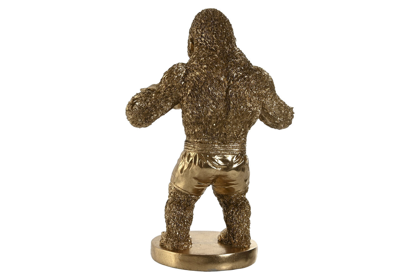 FIGURA RESINA 24X16X33:5 GORILA BOXEADOR DORADO