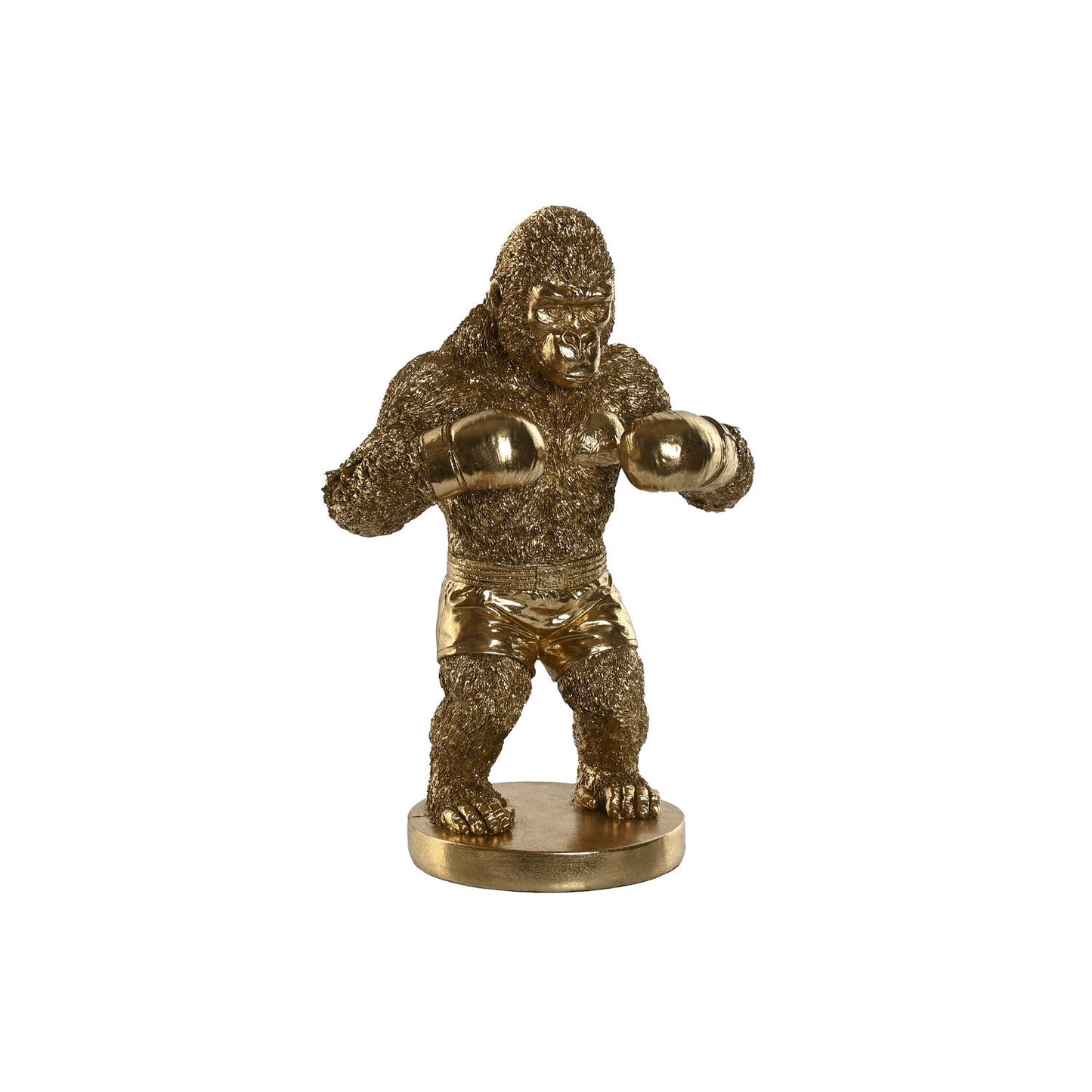 FIGURA RESINA 24X16X33:5 GORILA BOXEADOR DORADO