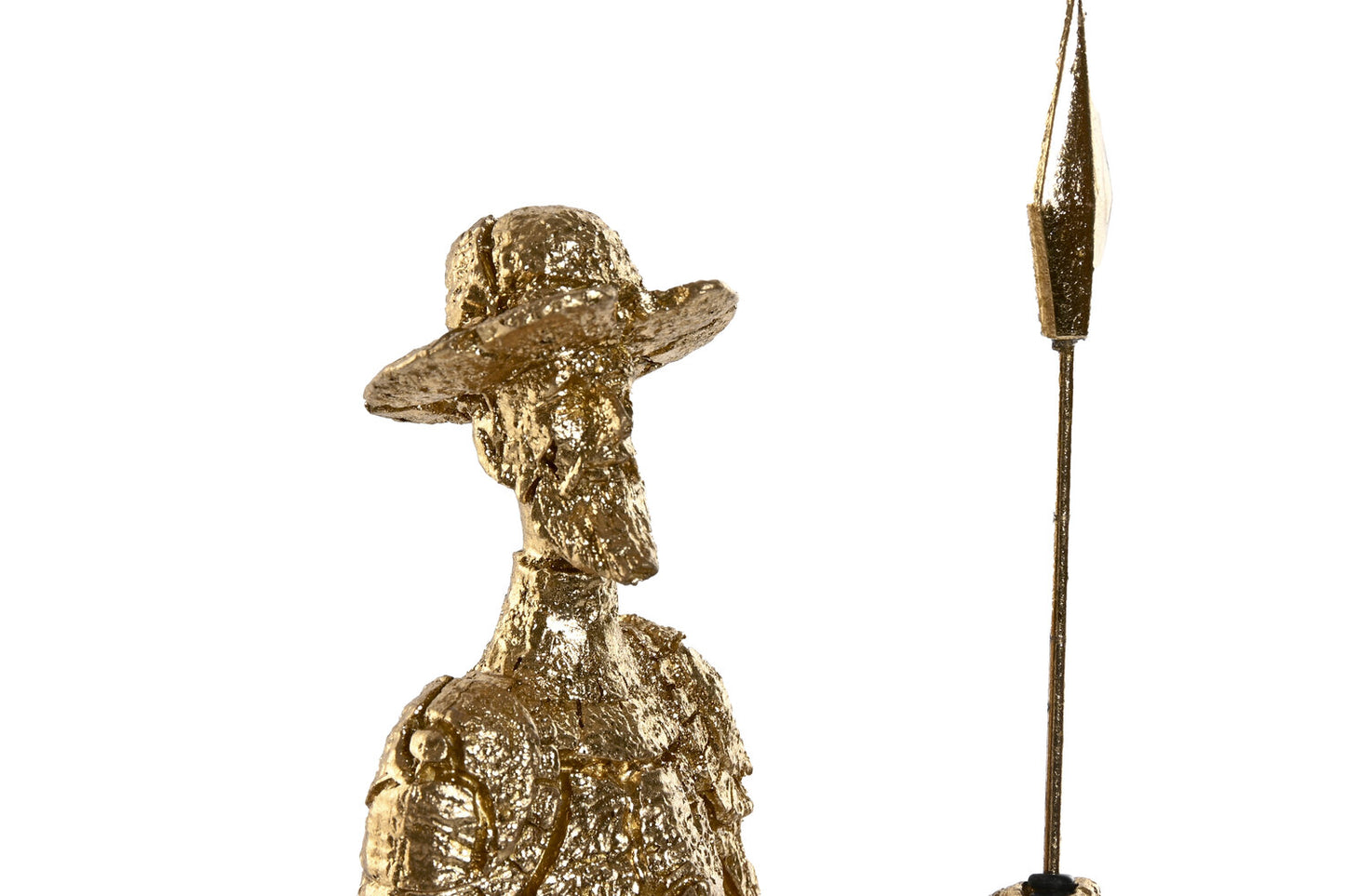 FIGURA RESINA 10X10X37 QUIJOTE DORADO