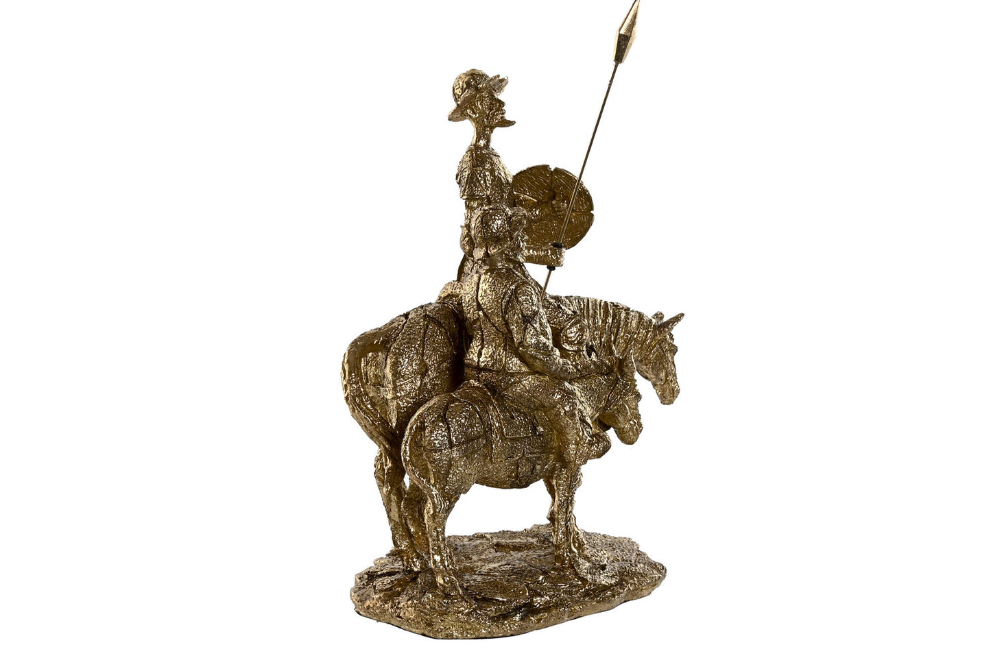 FIGURA RESINA 29X15X36 QUIJOTE DORADO