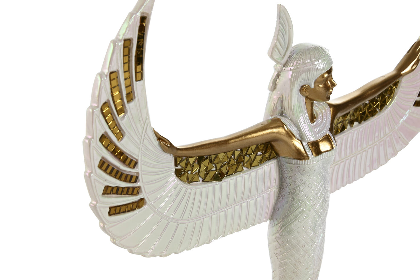 FIGURA RESINA 34X6:5X33:5 ISIS IRIDISCENTE BLANCO