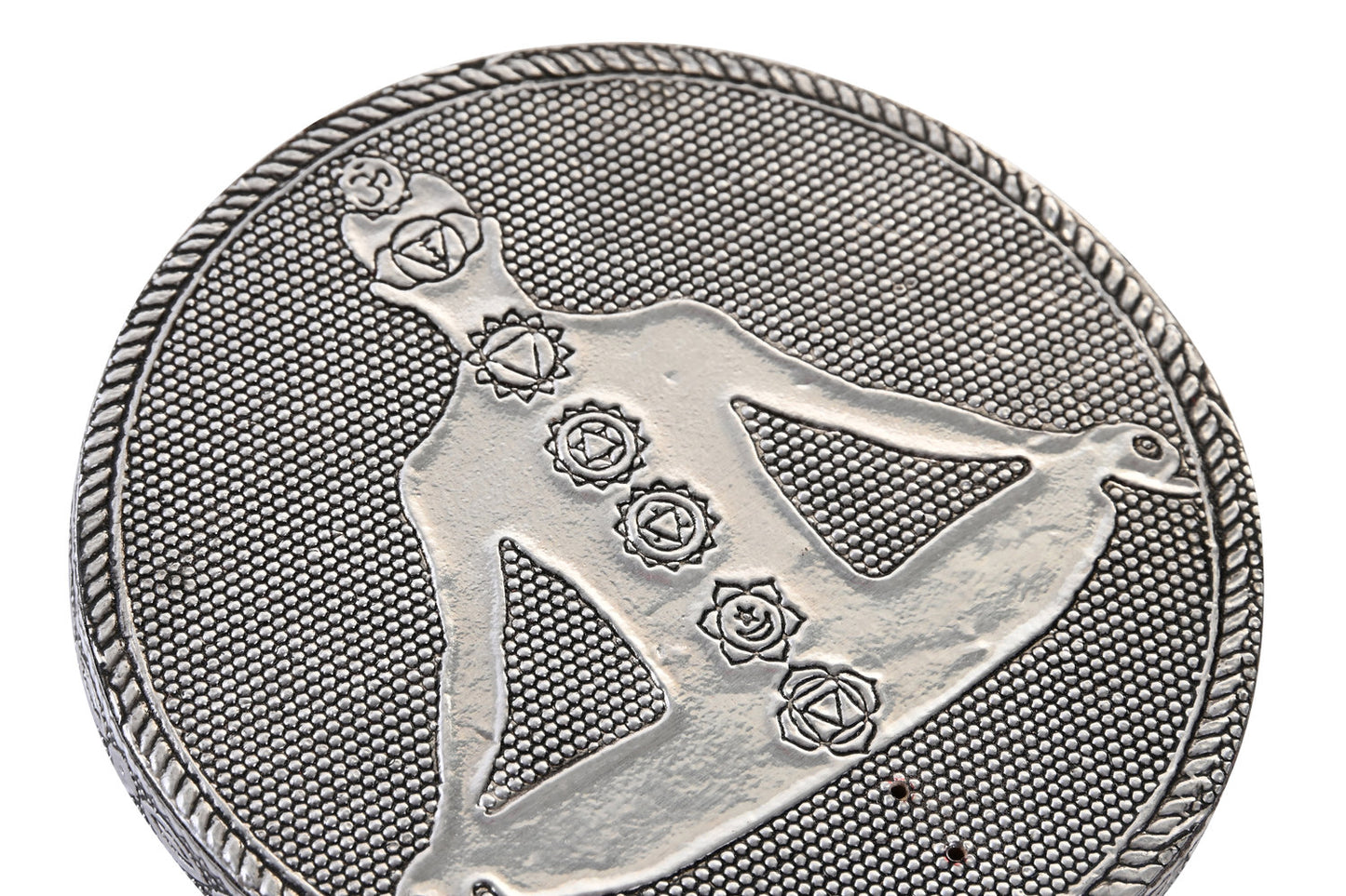 SOPORTE INCIENSO MADERA ALUMINIO 10X10X1 CHAKRAS