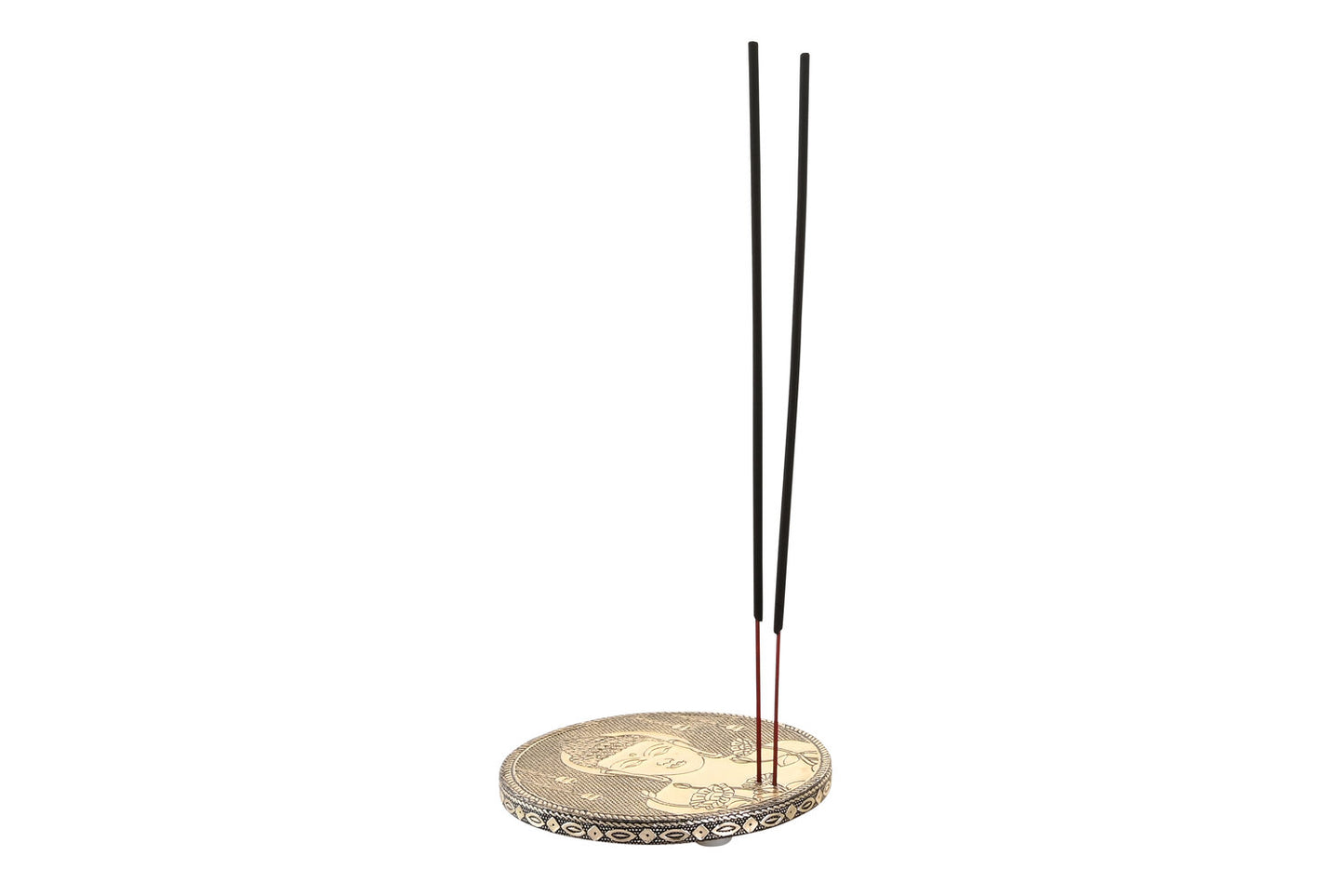 SOPORTE INCIENSO MADERA ALUMINIO 10X10X1 BUDDHA