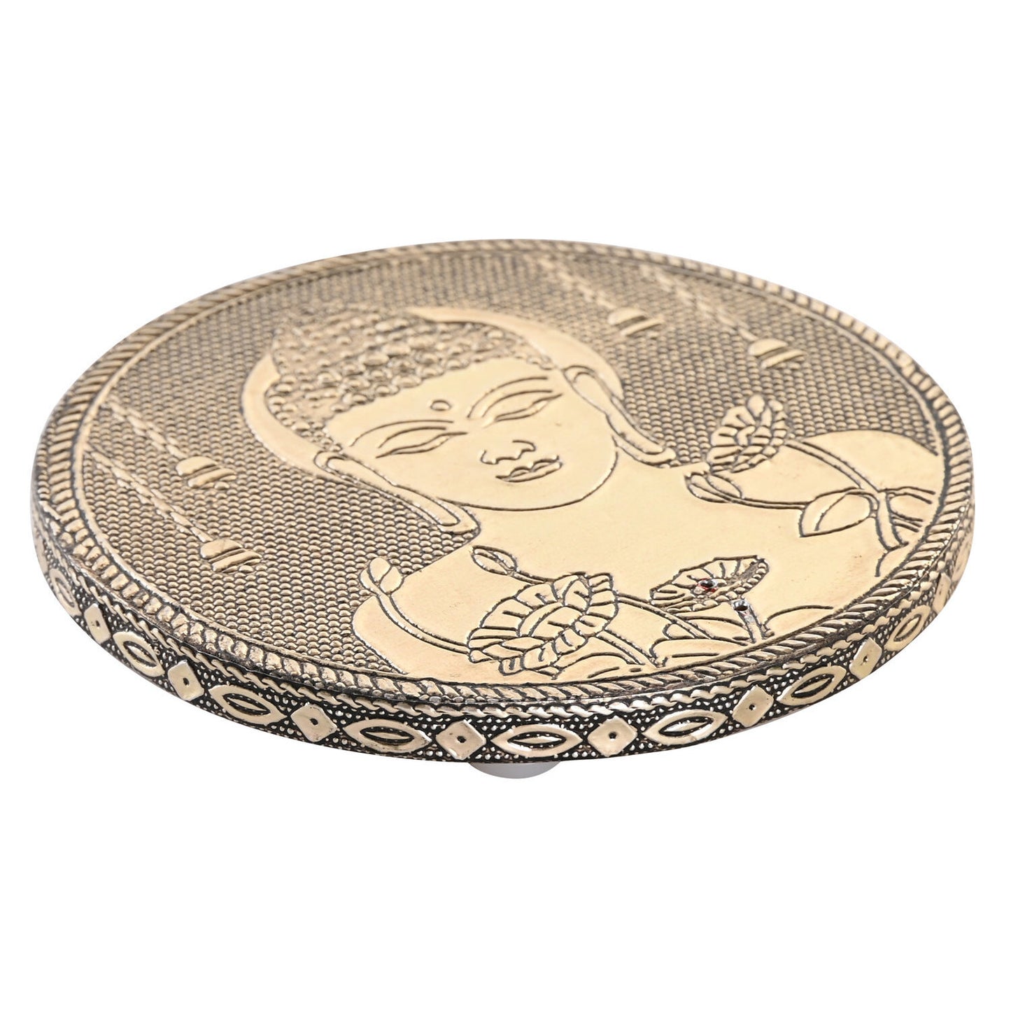 SOPORTE INCIENSO MADERA ALUMINIO 10X10X1 BUDDHA
