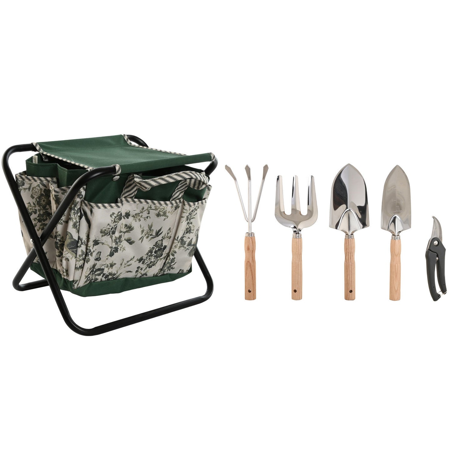UTENSILIOS SET 8 ALUMINIO 45X45X45 CON TABURETE