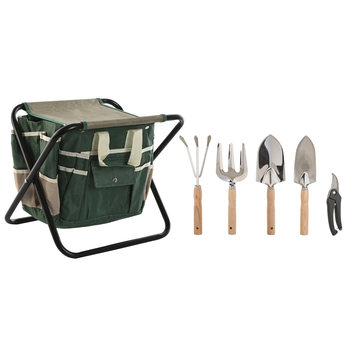 UTENSILIOS SET 8 ALUMINIO 45X45X45 CON TABURETE