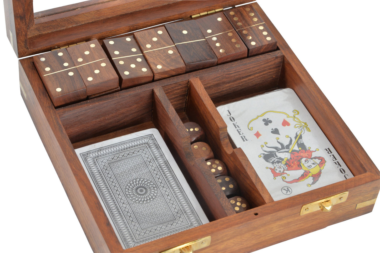 JUEGO SET 4 SHEESHAM CRISTAL 17X17X5:5 MARRON