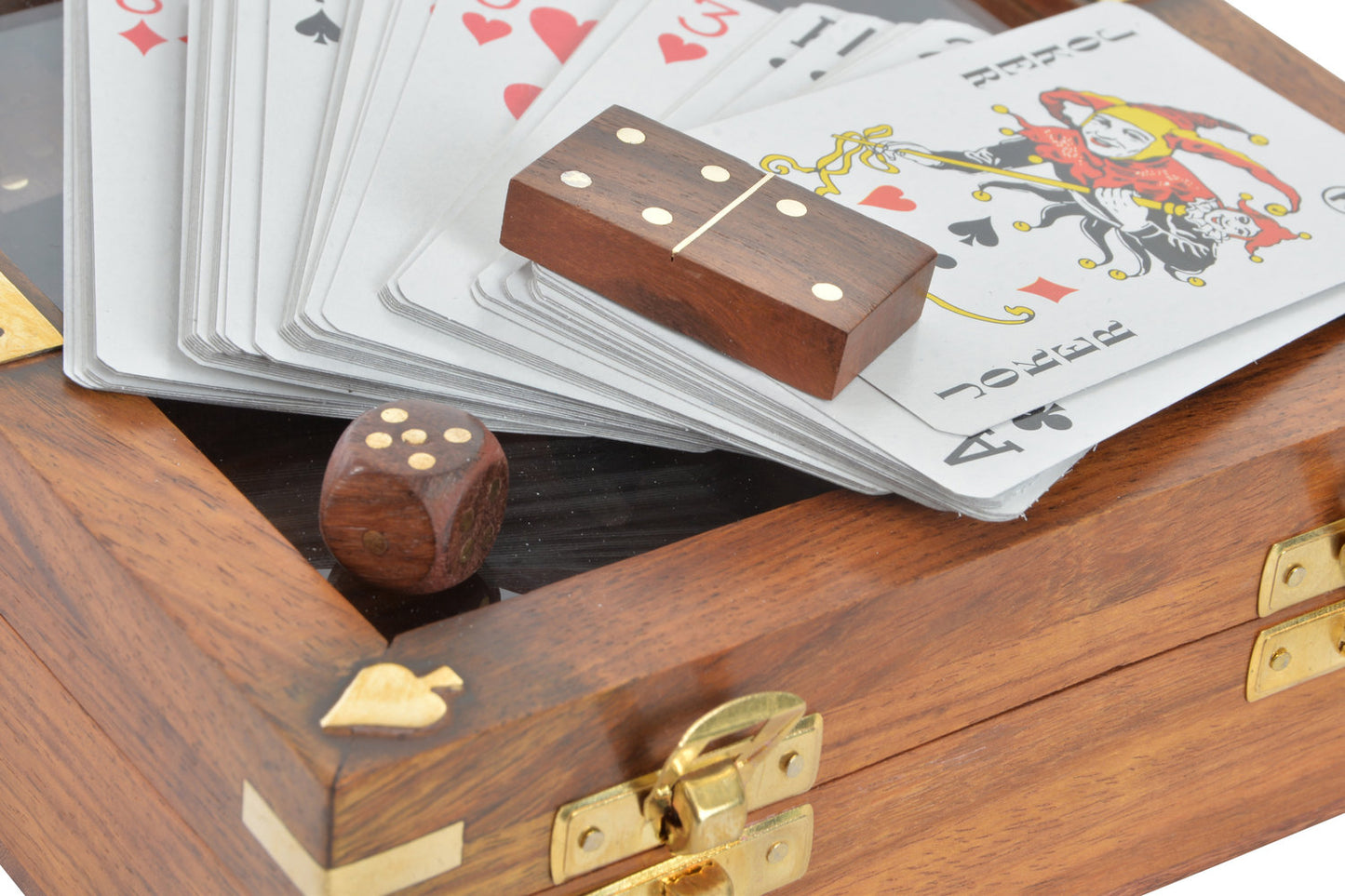 JUEGO SET 4 SHEESHAM CRISTAL 17X17X5:5 MARRON