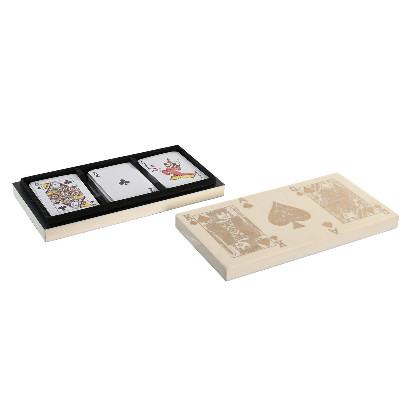 JUEGO SET 4 RESINA 23X11:5X3:5 CARTAS BLANCO