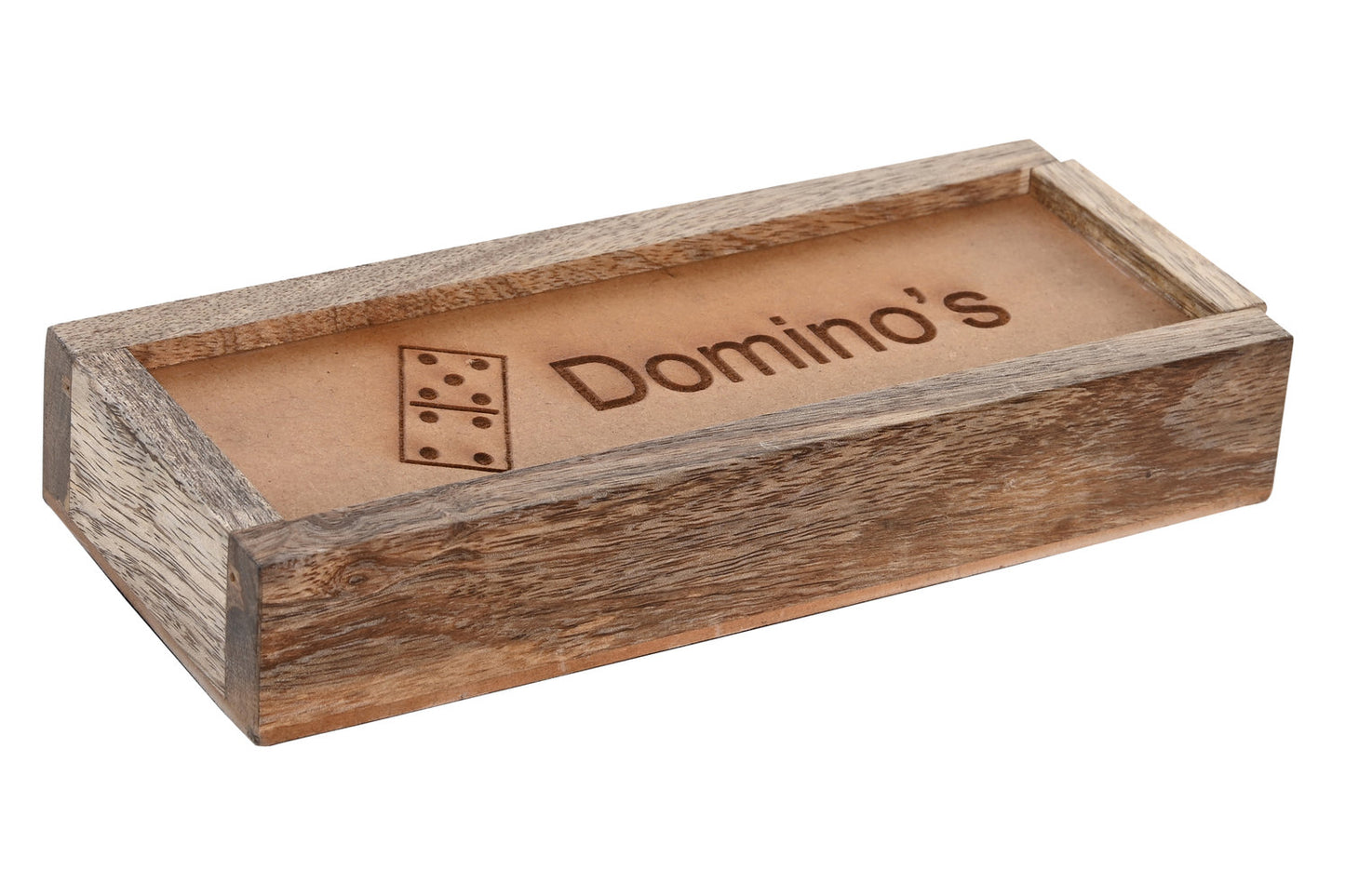 JUEGO SET 2 RESINA MDF 20X7X3 DOMINO NATURAL