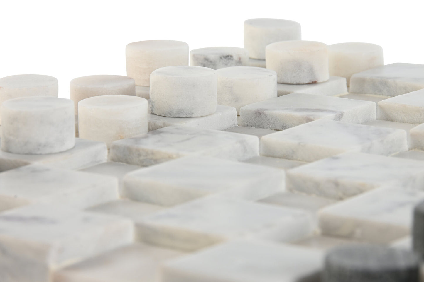 JUEGO PIEDRA 30X30X3 DAMAS BLANCO