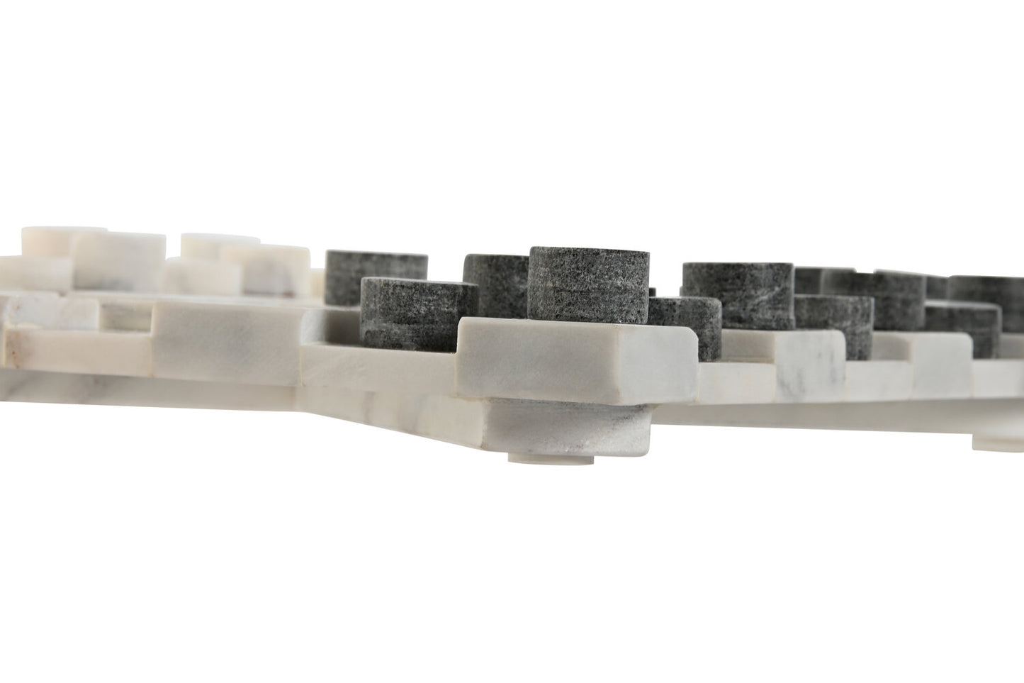 JUEGO PIEDRA 30X30X3 DAMAS BLANCO