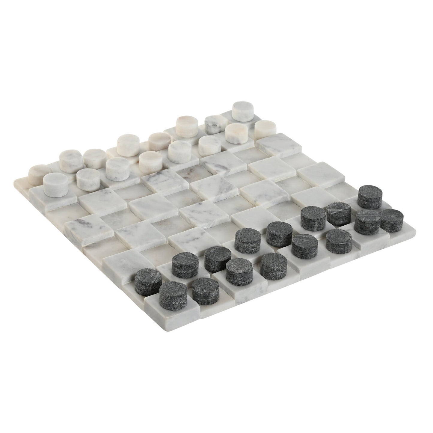 JUEGO PIEDRA 30X30X3 DAMAS BLANCO