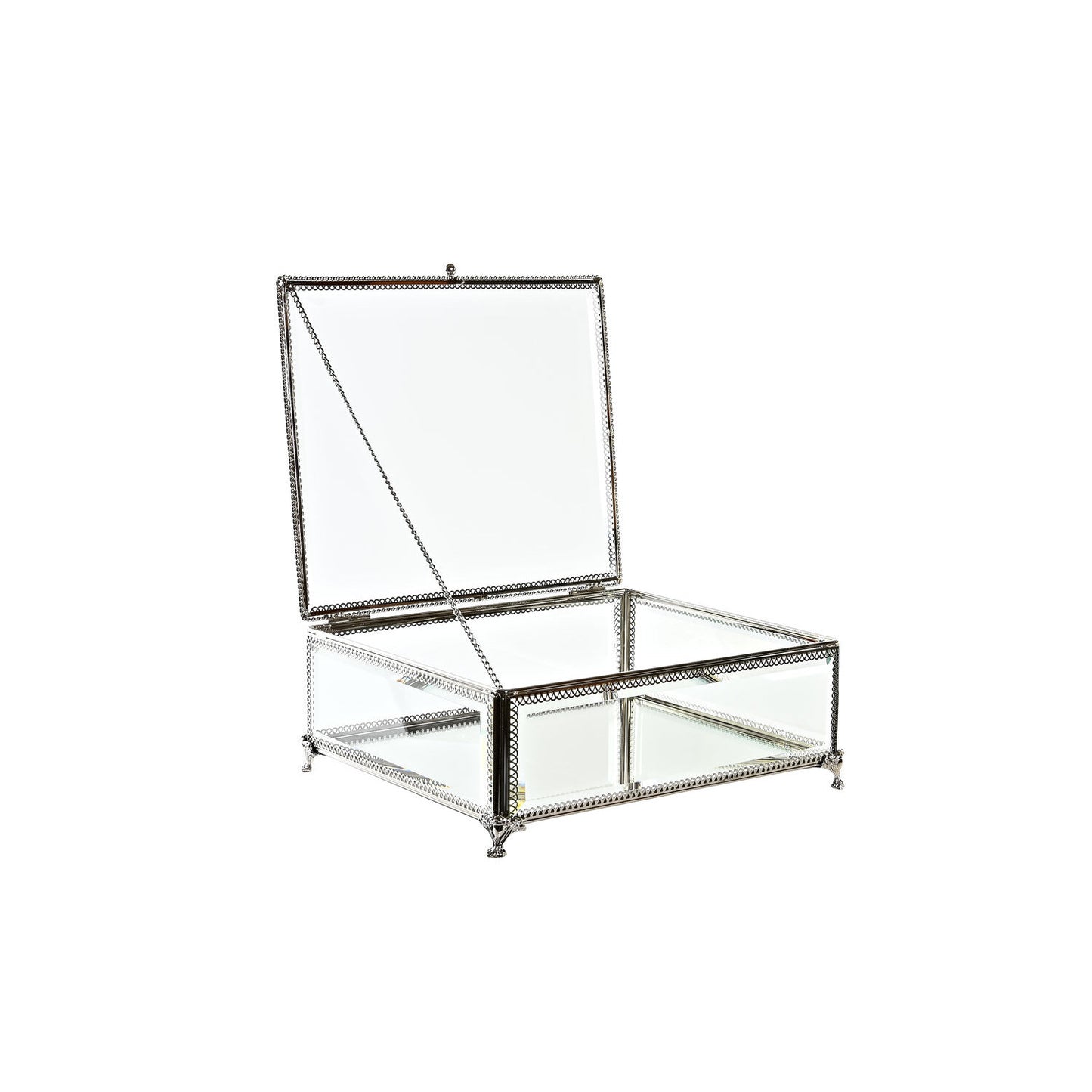 JOYERO CRISTAL METAL 25X21X10 43CM: BRILLANTE