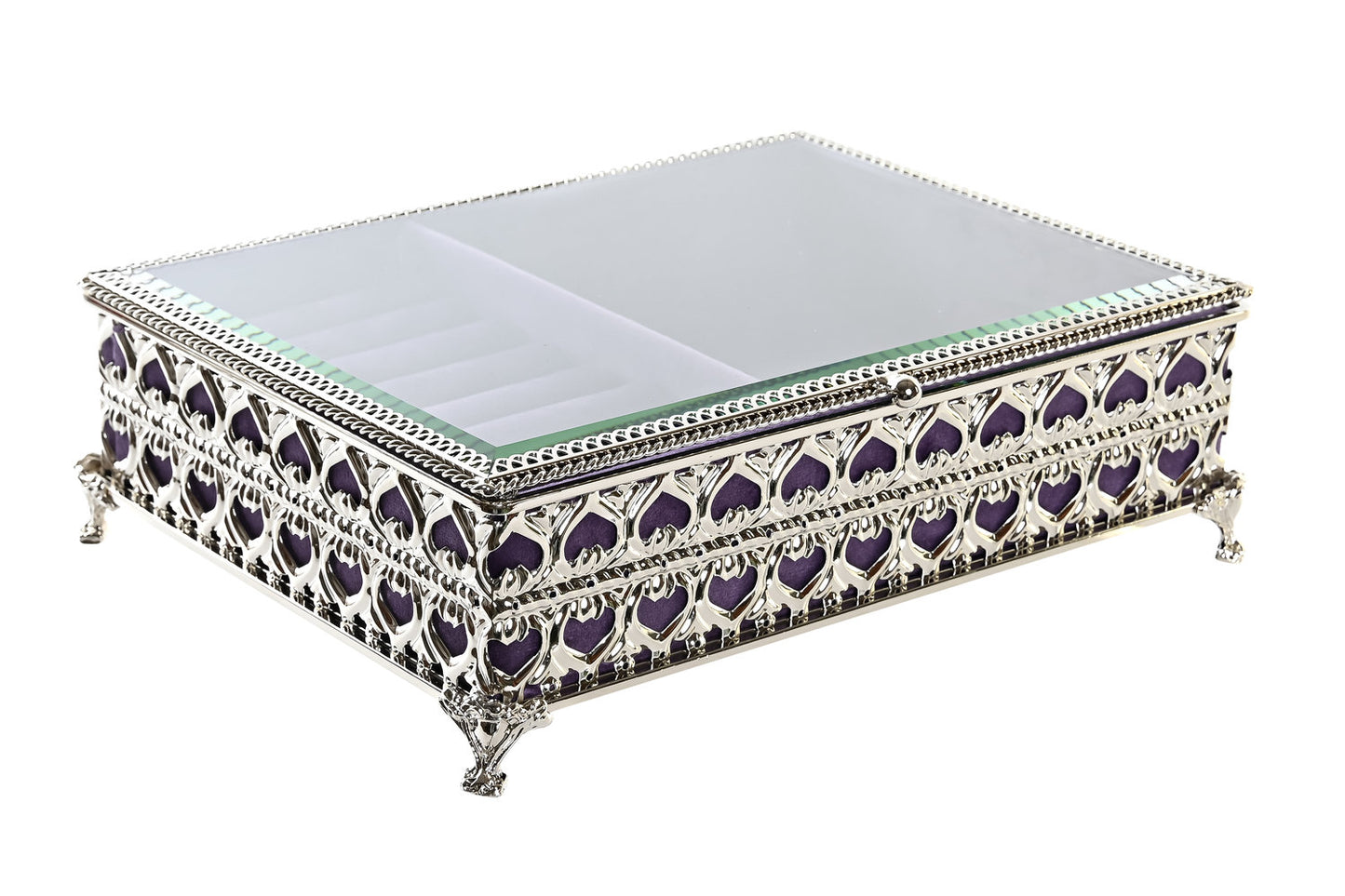 JOYERO METAL CRISTAL 24X18X7 LILA